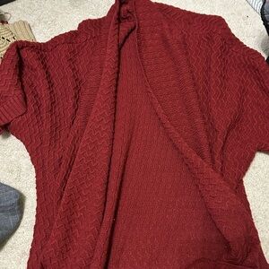 Cozy Red Women's Short Sleeve Sweater